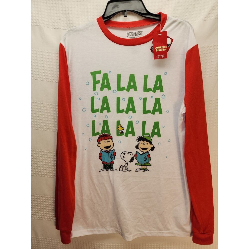Peanuts Snoopy Pajama Top Mens Size Medium Long Sleeve Graphic Christmas